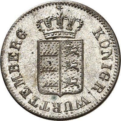 Anverso 1 Kreuzer 1842 "Tipo 1839-1842" - valor de la moneda de plata - Wurtemberg, Guillermo I