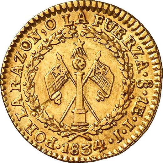 Revers 1 Escudo 1834 So I - Goldmünze Wert - Chile, Republik