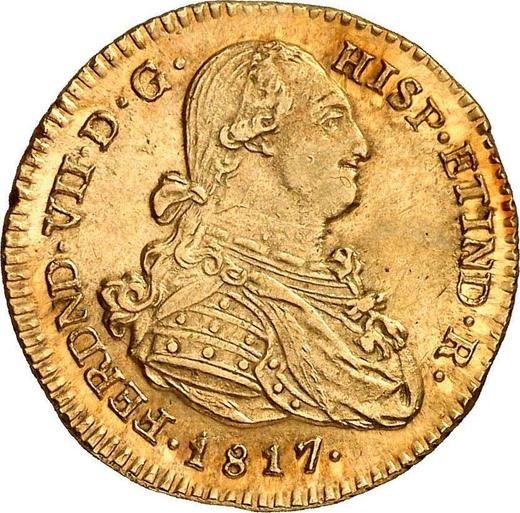 Аверс монеты - 2 эскудо 1817 года P FM - цена золотой монеты - Колумбия, Фердинанд VII