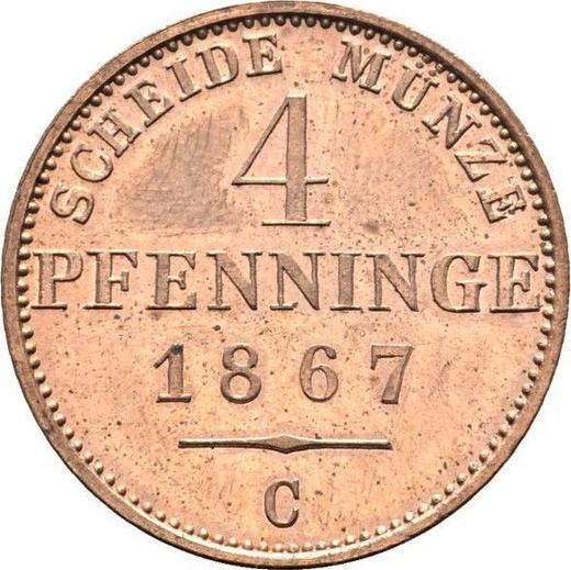 Reverso 4 Pfennige 1867 C - valor de la moneda  - Prusia, Guillermo I