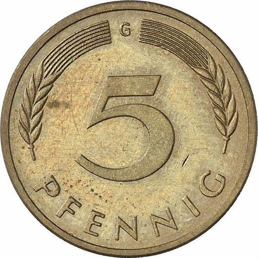 Anverso 5 Pfennige 1994 G - valor de la moneda  - Alemania, RFA