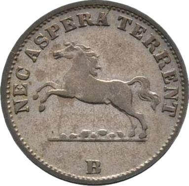 Аверс монеты - 6 пфеннигов 1854 года B - цена серебряной монеты - Ганновер, Георг V