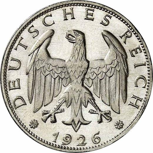 Аверс монеты - 1 рейхсмарка 1926 года A - цена серебряной монеты - Германия, Bеймарская республика