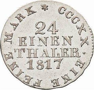 Reverso 1/24 tálero 1817 I.G.S. - valor de la moneda de plata - Sajonia, Federico Augusto I