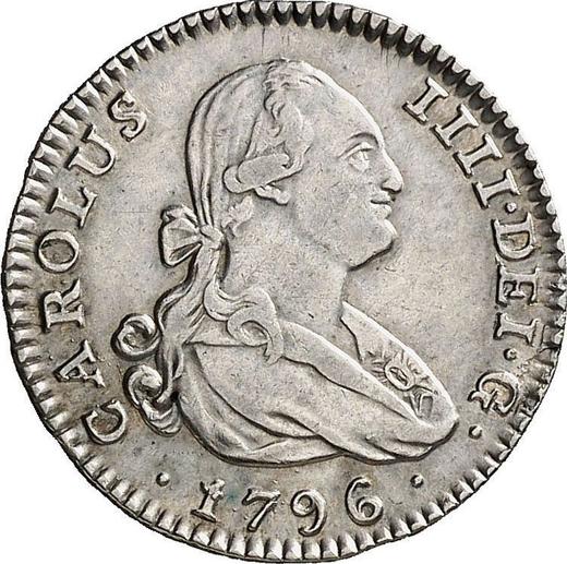 Awers monety - 1 real 1796 M MF - cena srebrnej monety - Hiszpania, Karol IV