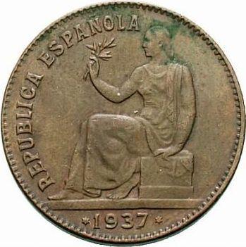 Anverso Pruebas 50 céntimos 1937 - valor de la moneda  - España, II República