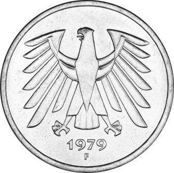 Реверс монеты - 5 марок 1979 года F - цена  монеты - Германия, ФРГ
