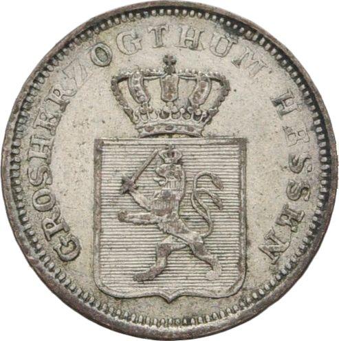 Anverso 3 kreuzers 1845 - valor de la moneda de plata - Hesse-Darmstadt, Luis II
