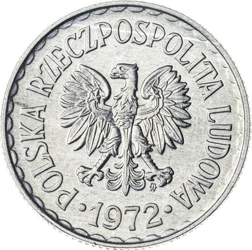 Аверс монеты - 1 злотый 1972 года MW - цена  монеты - Польша, Народная Республика