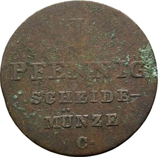 Реверс монеты - 1 пфенниг 1829 года C - цена  монеты - Ганновер, Георг IV