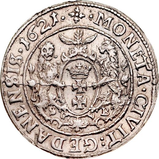 Реверс монеты - Орт (18 грошей) 1621 года SB "Гданьск" - цена серебряной монеты - Польша, Сигизмунд III Ваза