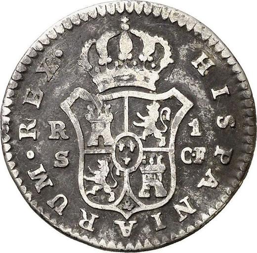 Реверс монеты - 1 реал 1778 года S CF - цена серебряной монеты - Испания, Карл III