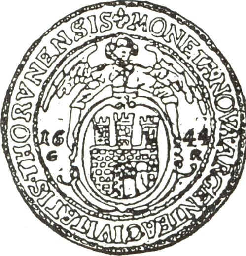 Реверс монеты - Талер 1644 года GR "Торунь" - цена серебряной монеты - Польша, Владислав IV