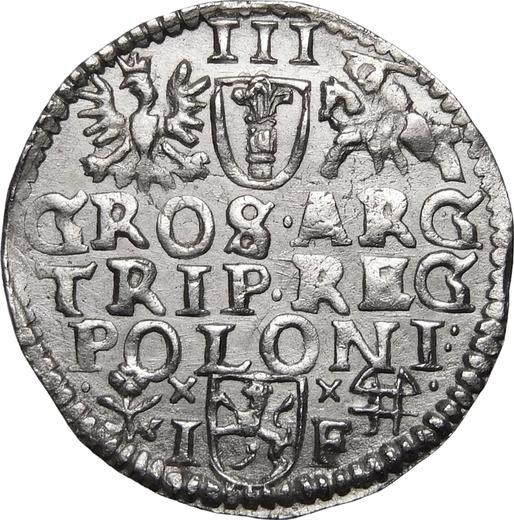 Reverso Trojak (3 groszy) 1596 IF "Casa de moneda de Wschowa" - valor de la moneda de plata - Polonia, Segismundo III