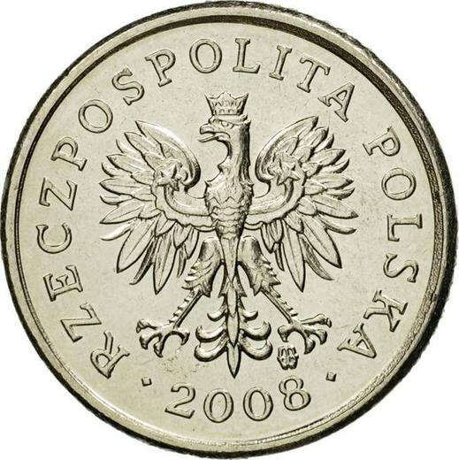Anverso 10 groszy 2008 MW - valor de la moneda  - Polonia, República moderna