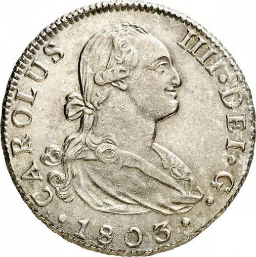 Avers 4 Reales 1803 S CN - Silbermünze Wert - Spanien, Karl IV