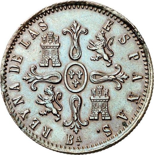 Rewers monety - 8 maravedis 1855 Ba "Nominał na awersie" Piedfort - cena  monety - Hiszpania, Izabela II