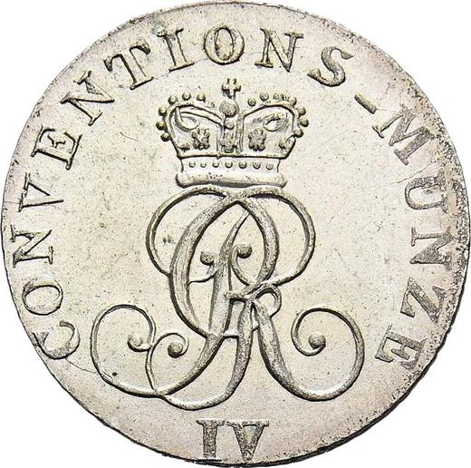 Obverse 1/24 Thaler 1828 B - Silver Coin Value - Hanover, George IV