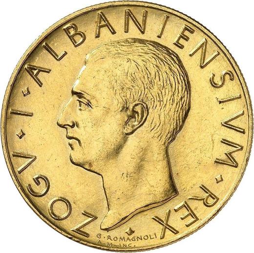 Аверс монеты - Пробные 100 франга ари 1928 года R PROVA - цена золотой монеты - Албания, Ахмет Зогу