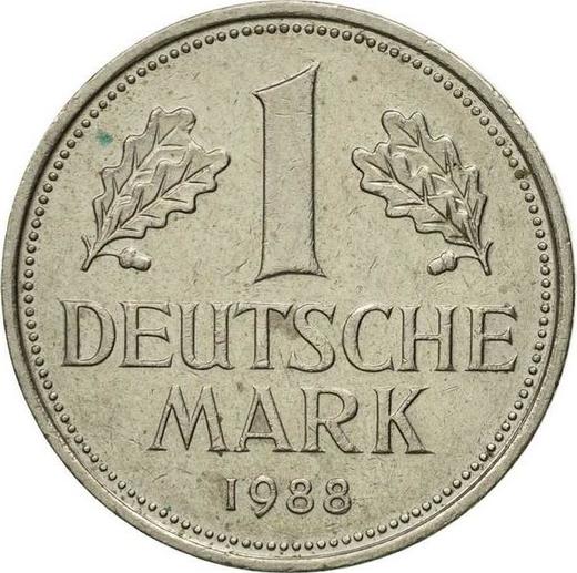 Obverse 1 Mark 1988 D -  Coin Value - Germany, FRG