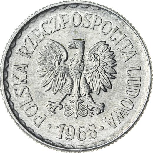Аверс монеты - 1 злотый 1968 года MW - цена  монеты - Польша, Народная Республика