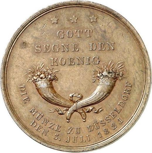 Reverso Tálero 1821 "Visita del rey a la casa de moneda" Cobre - valor de la moneda  - Prusia, Federico Guillermo III