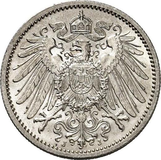 Rewers monety - 1 marka 1908 J "Typ 1891-1916" - cena srebrnej monety - Niemcy, Cesarstwo Niemieckie