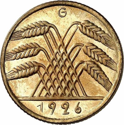 Реверс монеты - 10 рейхспфеннигов 1926 года G - цена  монеты - Германия, Bеймарская республика