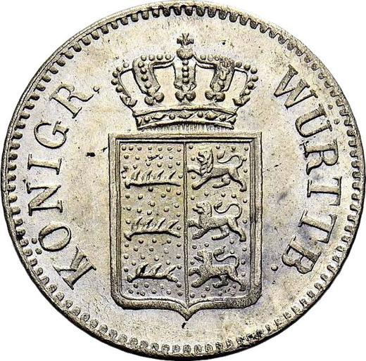 Anverso 3 kreuzers 1851 - valor de la moneda de plata - Wurtemberg, Guillermo I
