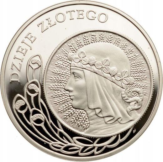 Reverso 10 eslotis 2006 MW AN "Historia del esloti - Polonia" - valor de la moneda de plata - Polonia, República moderna