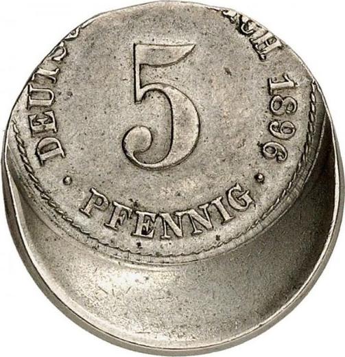 Аверс монеты - 5 пфеннигов 1890-1915 года "Тип 1890-1915" Смещение штемпеля - цена  монеты - Германия, Германская Империя