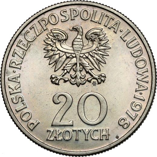 Obverse Pattern 20 Zlotych 1978 MW "First Polish Cosmonaut - Hermaszewski" Copper-Nickel -  Coin Value - Poland, Peoples Republic