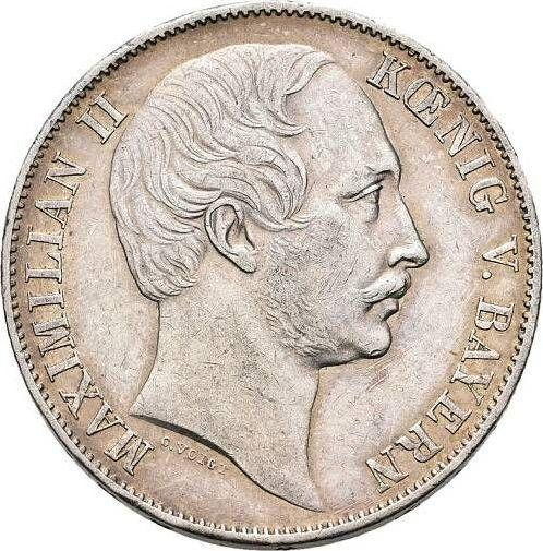 Аверс монеты - Талер 1858 года - цена серебряной монеты - Бавария, Максимилиан II