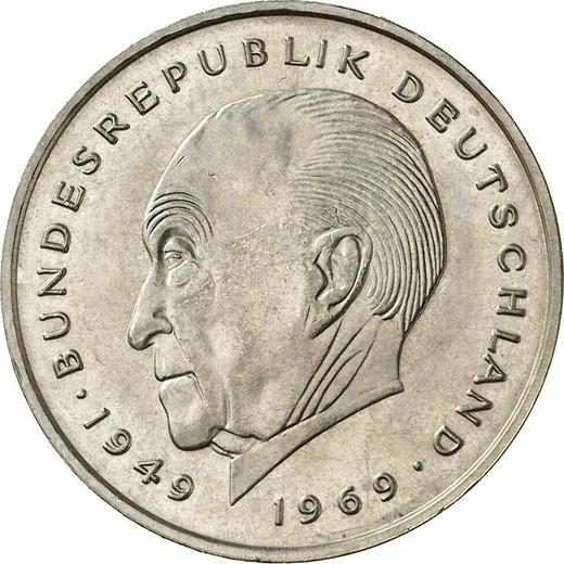 Anverso 2 marcos 1979 F "Konrad Adenauer" - valor de la moneda  - Alemania, RFA
