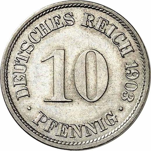Anverso 10 Pfennige 1903 F "Tipo 1890-1916" - valor de la moneda  - Alemania, Imperio alemán