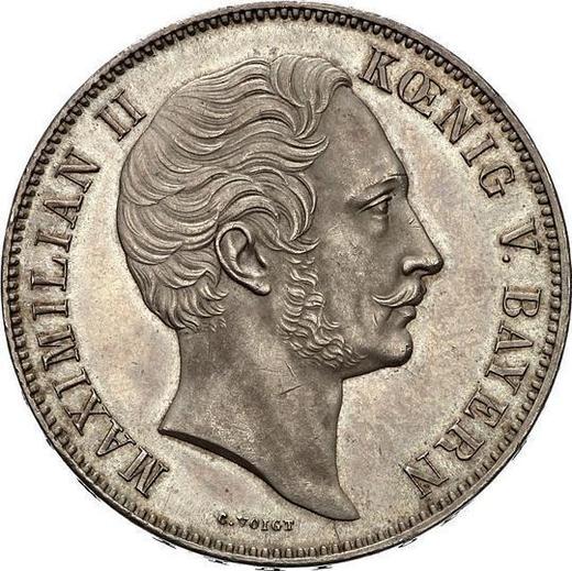 Аверс монеты - 2 талера 1849 года - цена серебряной монеты - Бавария, Максимилиан II