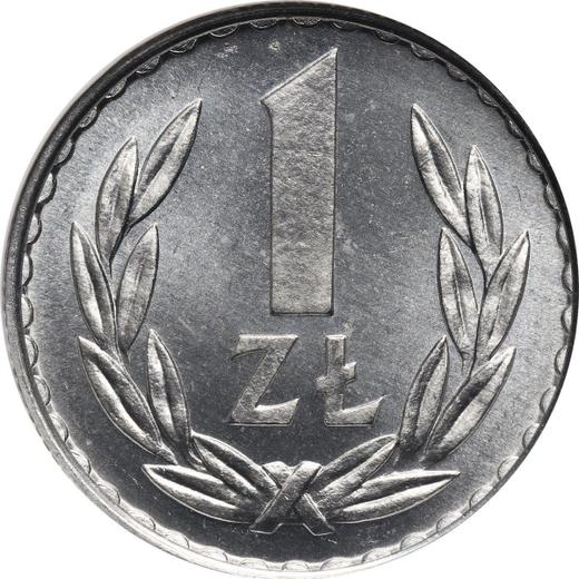 Реверс монеты - 1 злотый 1977 года MW - цена  монеты - Польша, Народная Республика