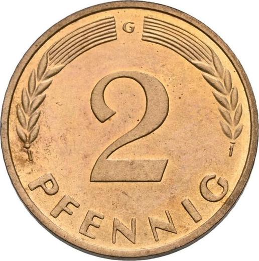 Аверс монеты - 2 пфеннига 1962 года G - цена  монеты - Германия, ФРГ
