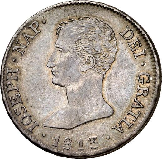 Avers 10 Reales 1813 M RN - Silbermünze Wert - Spanien, Joseph Bonaparte