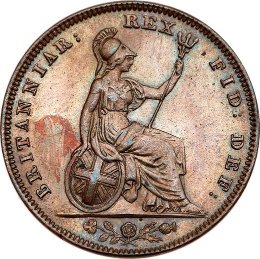 Реверс монеты - Фартинг 1830 года - цена  монеты - Великобритания, Георг IV