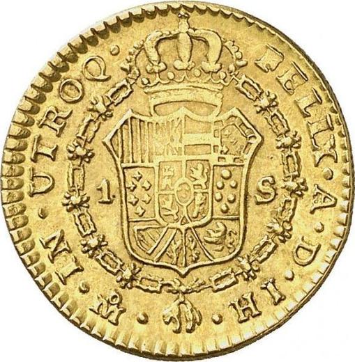 Reverse 1 Escudo 1812 Mo HJ - Gold Coin Value - Mexico, Ferdinand VII