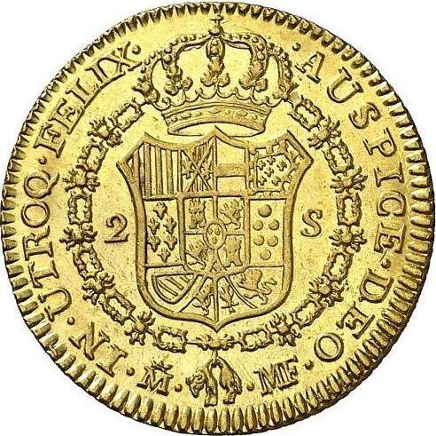 Reverse 2 Escudos 1796 M MF - Gold Coin Value - Spain, Charles IV