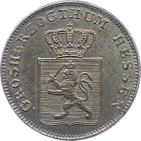 Аверс монеты - 3 крейцера 1856 года - цена серебряной монеты - Гессен-Дармштадт, Людвиг III