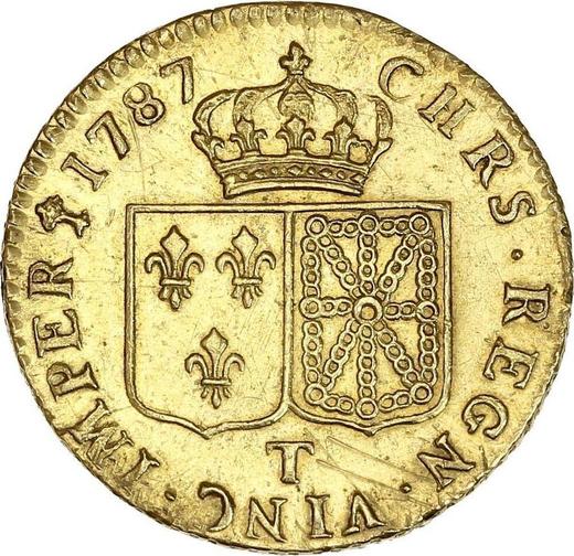 Реверс монеты - Луидор 1787 года T Нант - цена золотой монеты - Франция, Людовик XVI