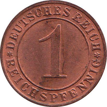 Anverso 1 Reichspfennig 1935 D - valor de la moneda  - Alemania, República de Weimar