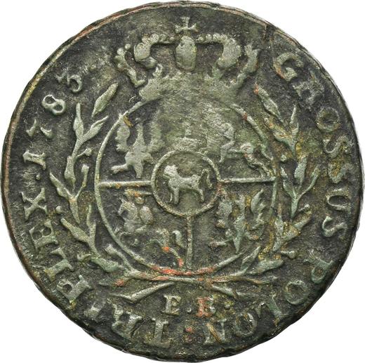 Reverso Trojak (3 groszy) 1783 EB - valor de la moneda  - Polonia, Estanislao II Poniatowski