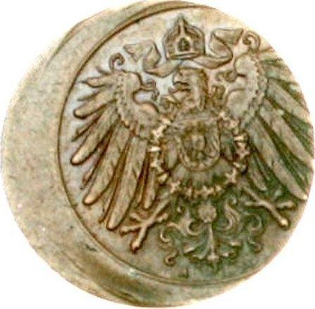 Реверс монеты - 2 пфеннига 1904-1916 года "Тип 1904-1916" Смещение штемпеля - цена  монеты - Германия, Германская Империя