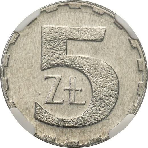 Rewers monety - 5 złotych 1990 MW - cena  monety - Polska, PRL
