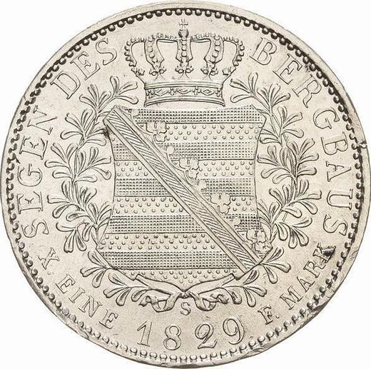 Reverso Tálero 1829 S "Minero" - valor de la moneda de plata - Sajonia, Antonio