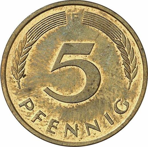 Awers monety - 5 fenigów 1992 F - cena  monety - Niemcy, RFN